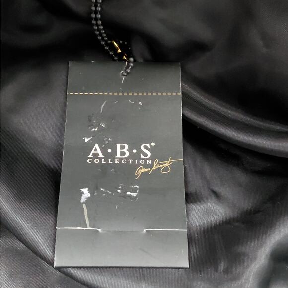 A.B.S. Allen Shwartz Womens Coat Size 14 Houndstooth Luxury Fur Hood Wool Blend - Picture 14 of 16